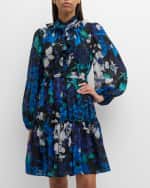 Image 5 of 6: Kobi Halperin Paisley Floral-Print Balloon-Sleeve Midi Dress
