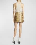 Image 3 of 6: Isabel Marant Blair Snakeskin-Embossed Leather Slit Mini Skirt