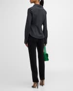 Image 3 of 6: Cinq a Sept Sienna Slim Ruched Button-Front Shirt