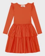 Image 4 of 5: Molo Girl's Cathi Ruffle Trim Dress, Size 3T-6