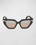 Image 3 of 3: Roberto Cavalli Embellished Acetate Butterfly Sunglasses