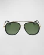 Image 3 of 3: Roberto Cavalli Iconic RC Metal & Acetate Aviator Sunglasses