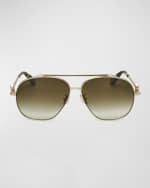 Image 3 of 3: Roberto Cavalli Iconic RC Gradient Metal & Acetate Aviator Sunglasses