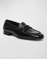 Image 2 of 5: Santoni Men's Figaro Soft Leather Penny Loafers