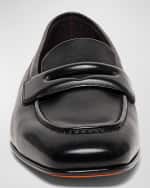 Image 3 of 5: Santoni Men's Figaro Soft Leather Penny Loafers