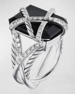 Image 3 of 4: David Yurman Cable Wrap Ring with Gemstone and Diamonds in Silver, 18x14mm