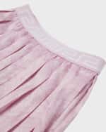 Image 3 of 5: Versace Girl's Barocco-Print Pleated Twill Mini Skirt, Size 8-14