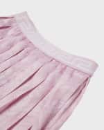 Image 3 of 3: Versace Girl's Barocco-Print Pleated Twill Mini Skirt, Size 4-6