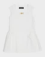 Image 1 of 3: Versace Girl's Barocco Sangallo Sleeveless Poplin Dress, Size 4-6