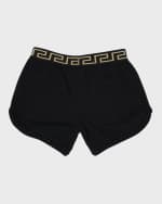 Image 2 of 5: Versace Medusa Embroidery Fleece Shorts, Size 8-14