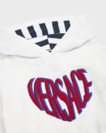 Image 2 of 3: Versace Girl's Logo Embroidered Cotton Fleece Sweatshirt, Size 4-6