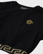 Image 3 of 3: Versace Girl's Medusa Embroidery Cropped T-Shirt, Size 4-6