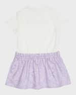 Image 3 of 5: Versace Girl's Cotton Jersey Strass Logo Dress, Size 8-14