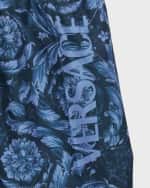 Image 3 of 3: Versace Boy's Barocco-Print Nylon Swim Shorts, Size 4-6
