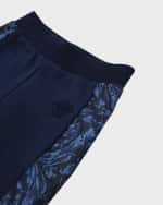 Image 3 of 3: Versace Boy's Barocco-Print Fleece Sweatpants with Medusa Embroidery, Size 12M-3