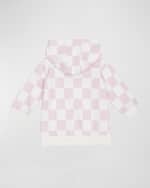 Image 3 of 3: Versace Girl's Damier Logo Flowers Embroidered Sweatshirt, Size 12M-3