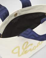 Image 3 of 4: Versace Kid's Embroidered Canvas Tote Bag