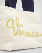 Image 4 of 4: Versace Kid's Embroidered Canvas Tote Bag