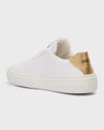 Image 2 of 6: Versace Kid's Bicolor Leather Low-Top Sneakers, Kids