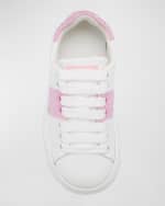 Image 5 of 6: Versace Girl's Sneaker La Greca Fabric Calf Leather, Toddler