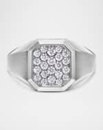 Image 2 of 3: David Yurman Men's Streamline Signet Ring with Diamonds in Silver, 14mm