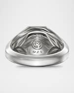 Image 3 of 3: David Yurman Men's Streamline Signet Ring with Diamonds in Silver, 14mm