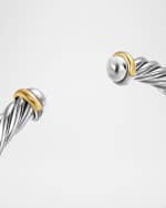 Image 3 of 3: David Yurman Men's Cable Flex Cuff Bracelet with Gemstone and 14K Gold in Silver, 6mm