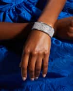 Image 2 of 5: Roberto Coin ROCK & DIAMONDS Wide 18K White Gold Bangle with Diamonds