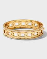 Image 1 of 4: Roberto Coin 18K Navarra Diamond Satin Medium Bracelet