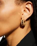 Image 2 of 5: Roberto Coin 18K Yellow Gold Deco Diamond Edge Earrings, 20mm