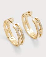 Image 4 of 5: Roberto Coin 18K Yellow Gold Diamond Navarra Hoop Earrings, 20mm