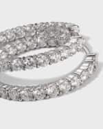 Image 4 of 4: Roberto Coin 18K Small Inside Outside Diamond Hoop Earrings, 28mm
