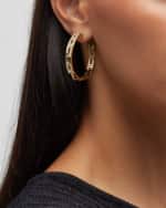 Image 2 of 5: Roberto Coin 18K Yellow Gold Diamond Navarra Hoop Earrings, 35mm