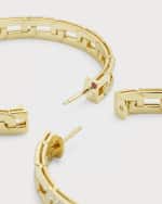 Image 3 of 5: Roberto Coin 18K Yellow Gold Diamond Navarra Hoop Earrings, 35mm