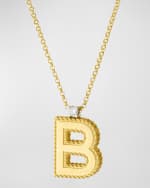 Image 1 of 2: Roberto Coin Princess 18K Yellow Gold Diamond Initial Necklace, B