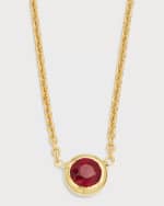 Image 1 of 5: Roberto Coin 18K Yellow Gold Ruby Big Single Station Necklace