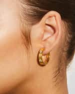 Image 2 of 4: Roberto Coin Love in Verona 18k White Gold Diamond Huggie Earrings, 20mm