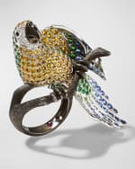 Image 3 of 4: Roberto Coin 18K Diamond and Sapphire Parrot Ring, Size 6.5