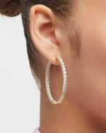 Image 2 of 5: Roberto Coin 18K Yellow Gold Inside Outside Diamond Hoop Earrings