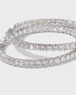 Image 4 of 5: Roberto Coin 18K White Gold Diamond Hoop Earrings, 38mm, 2.46tcw