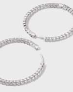Image 3 of 5: Roberto Coin 18K White Gold Diamond Hoop Earrings, 38mm, 2.46tcw