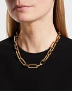 Image 2 of 4: Roberto Coin 18K Yellow Gold Diamond Heavy Gauge Paperclip Necklace