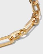Image 4 of 4: Roberto Coin 18K Yellow Gold Diamond Heavy Gauge Paperclip Necklace