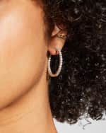 Image 2 of 4: Roberto Coin 18K Gold Diamond Hoop Earrings, 30mm, 2.84tcw