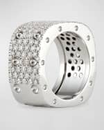 Image 2 of 2: Roberto Coin Pois Moi 18K White Gold Diamond 2 Row Ring, Size 6.5