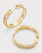 Image 4 of 5: Roberto Coin 18K Yellow Gold Diamond Navarra Hoop Earrings, 25mm