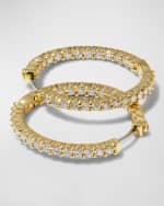 Image 4 of 5: Roberto Coin 18K Yellow Gold Diamond Hoop Earrings, 25mm, 1.53tcw