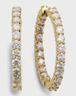 Image 1 of 5: Roberto Coin White Gold Diamond Hoop Earrings