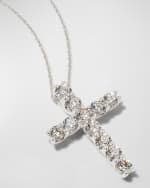 Image 4 of 4: Roberto Coin 18K White Gold Large Diamond Cross Necklace, 1.87tcw
