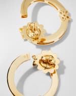 Image 3 of 4: Roberto Coin Love in Verona 18K Yellow Gold Diamond Hoop Stud Earrings, 0.87"L, 0.34tcw